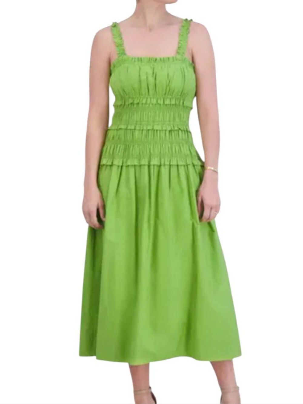 Eliza J Cotton Midi Sundress In Lime Green....Size 6
